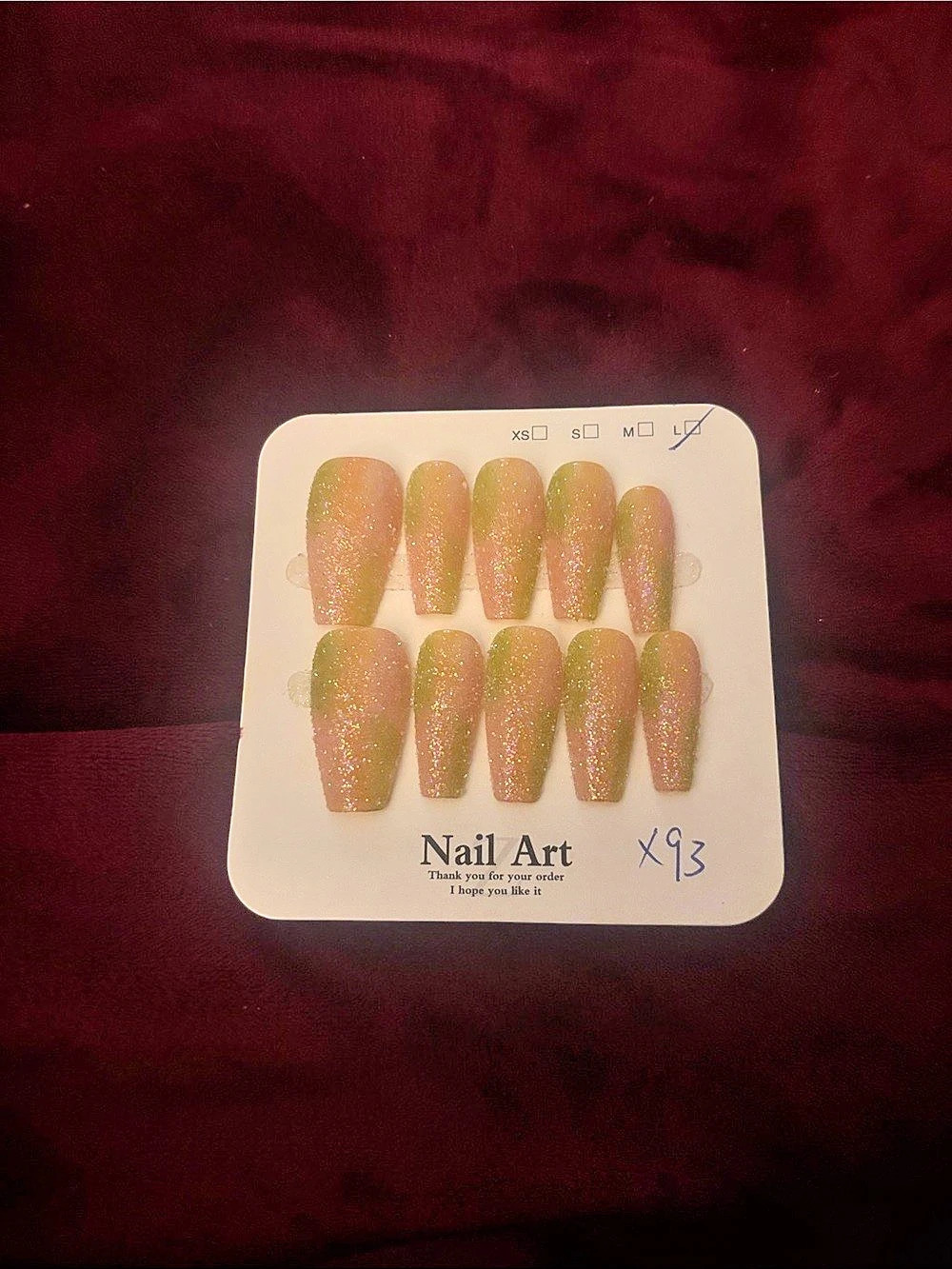 Glitter Press-On Nails Gold NWT